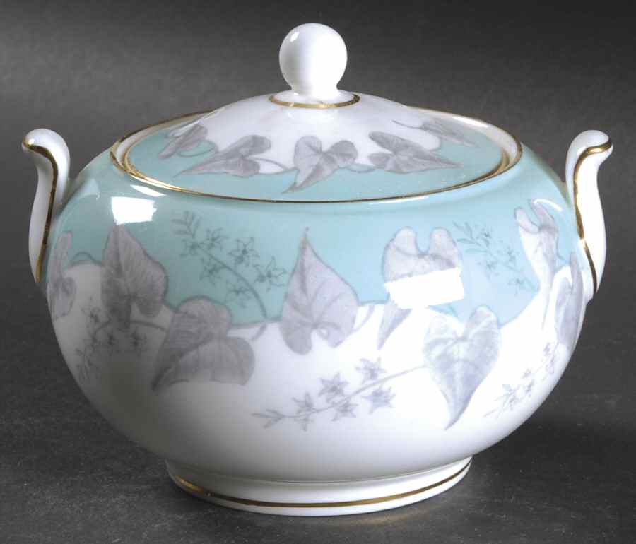 Buxton Turquoise (Gold Trim) 146 Shape Sugar Bowl & Lid by Wedgwood-1