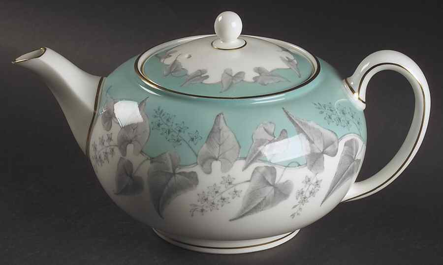 Buxton Turquoise (Gold Trim) Teapot & Lid by Wedgwood-1