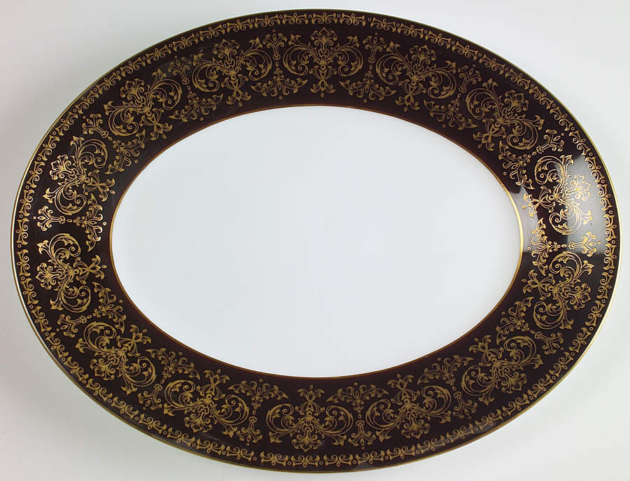 Caernarvon Black 13" Oval Serving Platter by Wedgwood-1