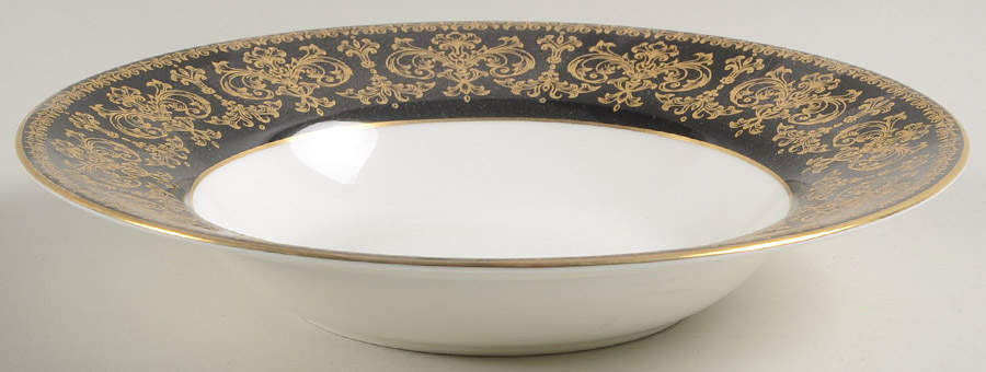 Caernarvon Black Rim Soup Bowl by Wedgwood-1