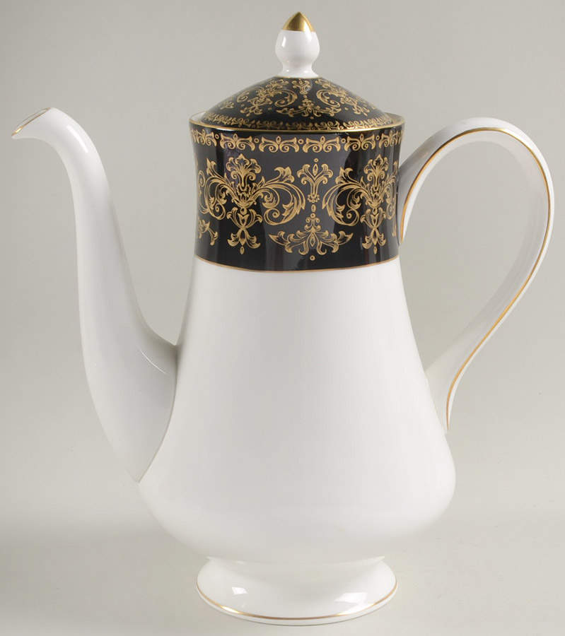 Caernarvon Black Coffee Pot & Lid by Wedgwood-1
