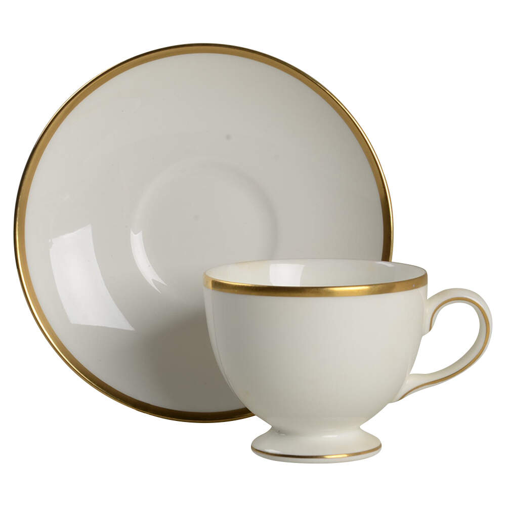California (Bone) Footed Cup & Saucer Set by Wedgwood-1