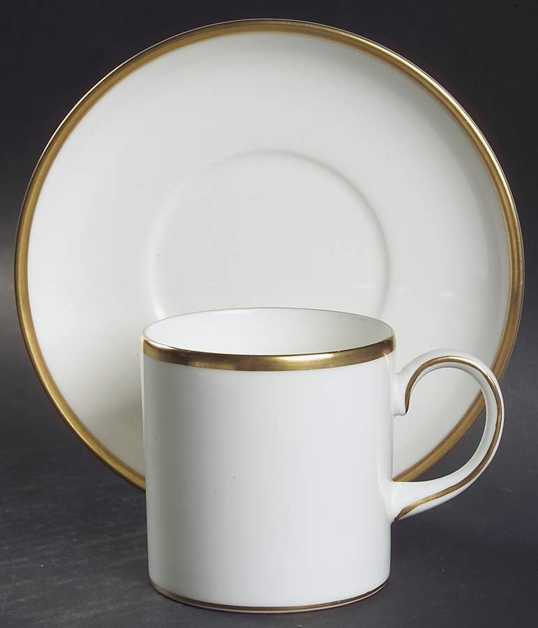California (Bone) Can Shape Demitasse Cup and Saucer Set by Wedgwood-1