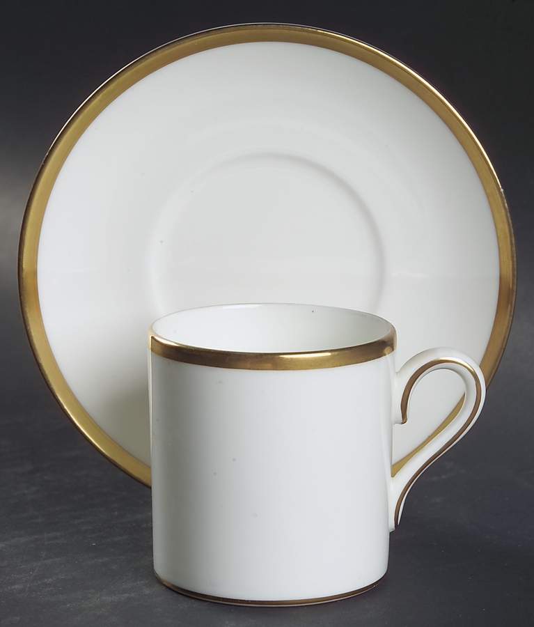 California (Bone) Bond Shape Demitasse Cup and Saucer Set by Wedgwood-1