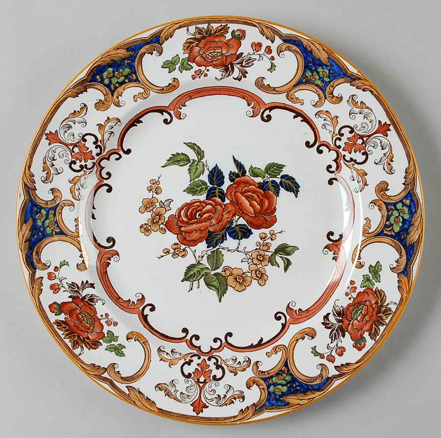Camelia (Coral & Cobaltblue) Dinner Plate by Wedgwood-1