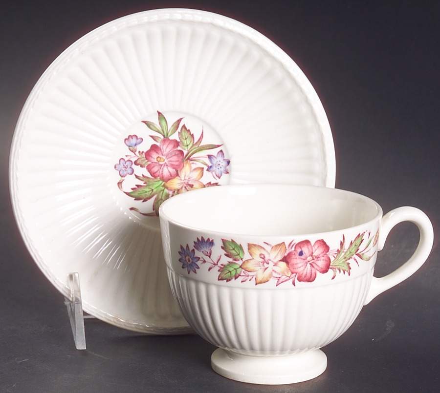 Cavalier Meadow Footed Cup & Saucer Set by Wedgwood-1