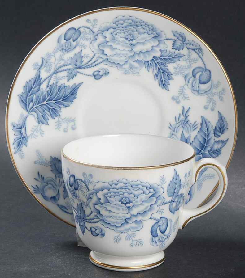 Camelia Footed Cup & Saucer Set by Wedgwood-1