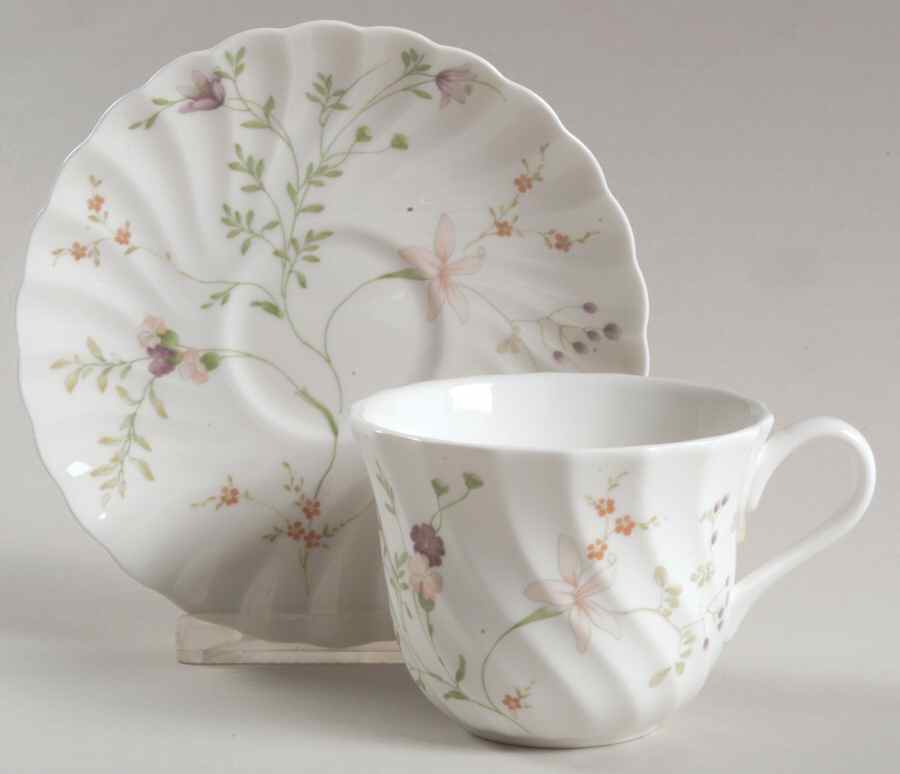 Campion Flat Cup & Saucer Set by Wedgwood-1