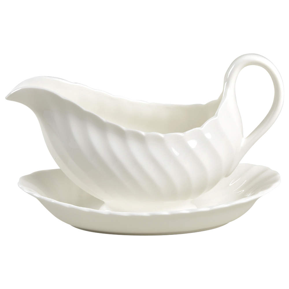 Candlelight Gravy Boat & Underplate by Wedgwood-1