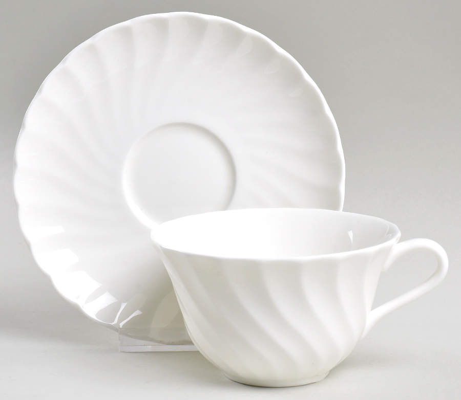 Candlelight Flat Cup & Saucer Set by Wedgwood-1