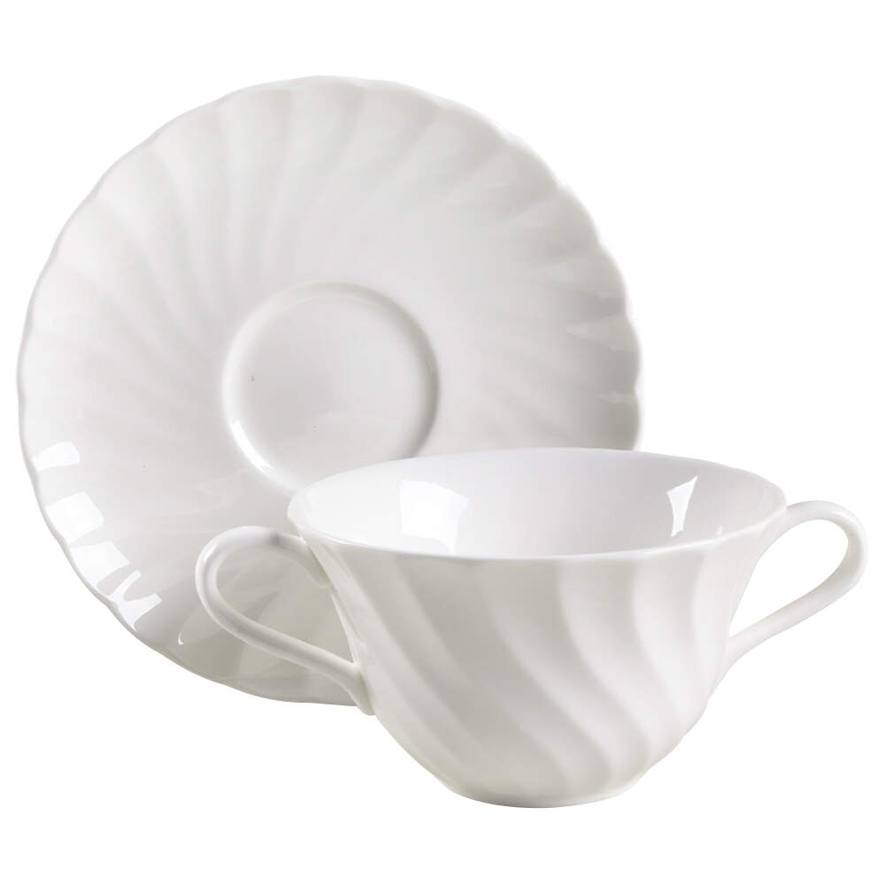 Candlelight Flat Cream Soup Bowl & Saucer Set by Wedgwood-1