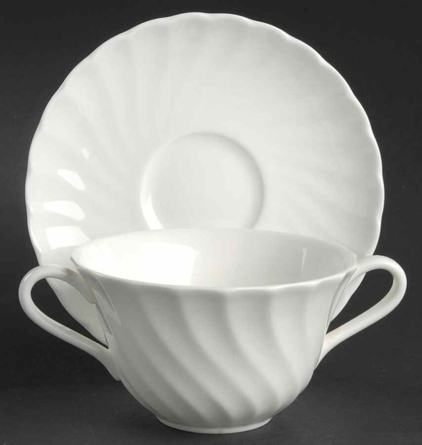 Candlelight Flat Cream Soup Bowl & Saucer Set by Wedgwood-1