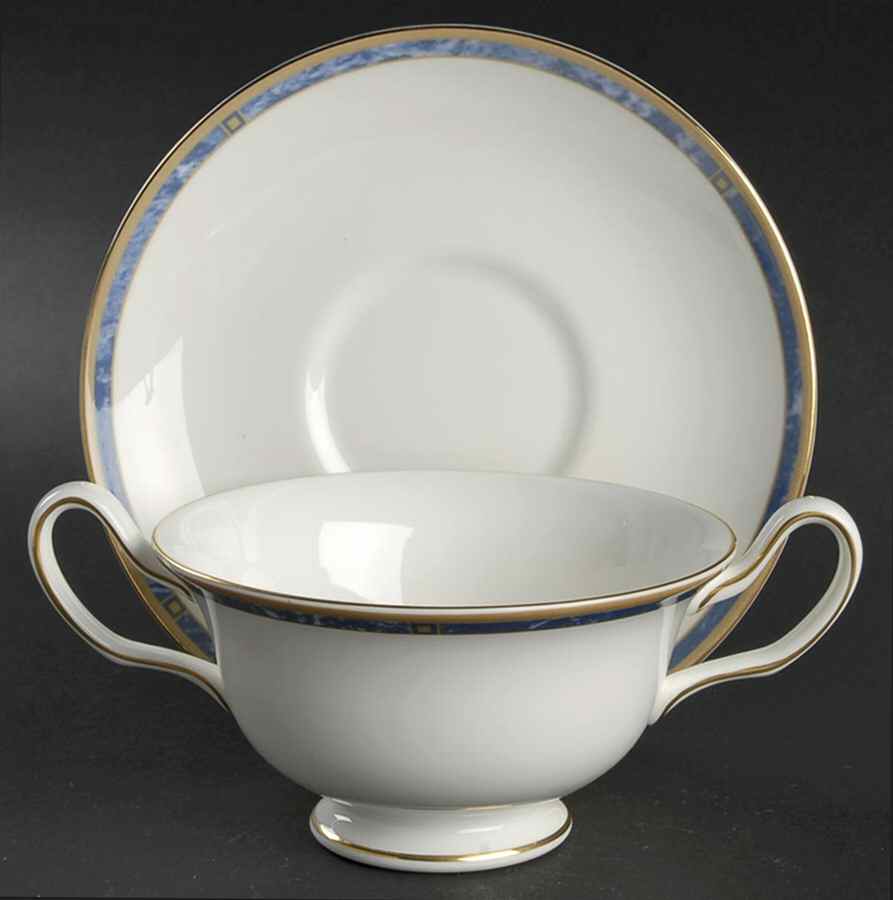 Cantata Footed Cream Soup Bowl & Saucer Set by Wedgwood-1