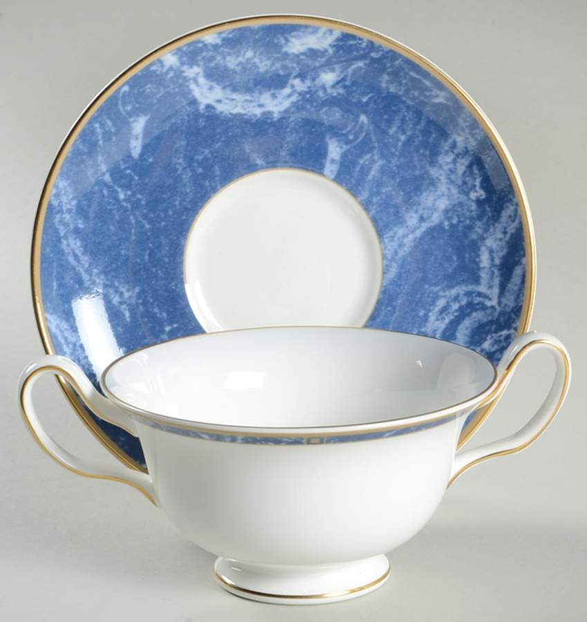 Cantata Footed Cream Soup Bowl & Saucer Set by Wedgwood-1