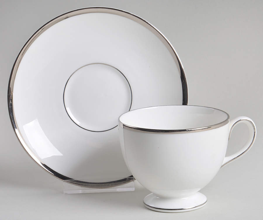 Carlyn Leigh Shape Footed Cup & Saucer Set by Wedgwood-1