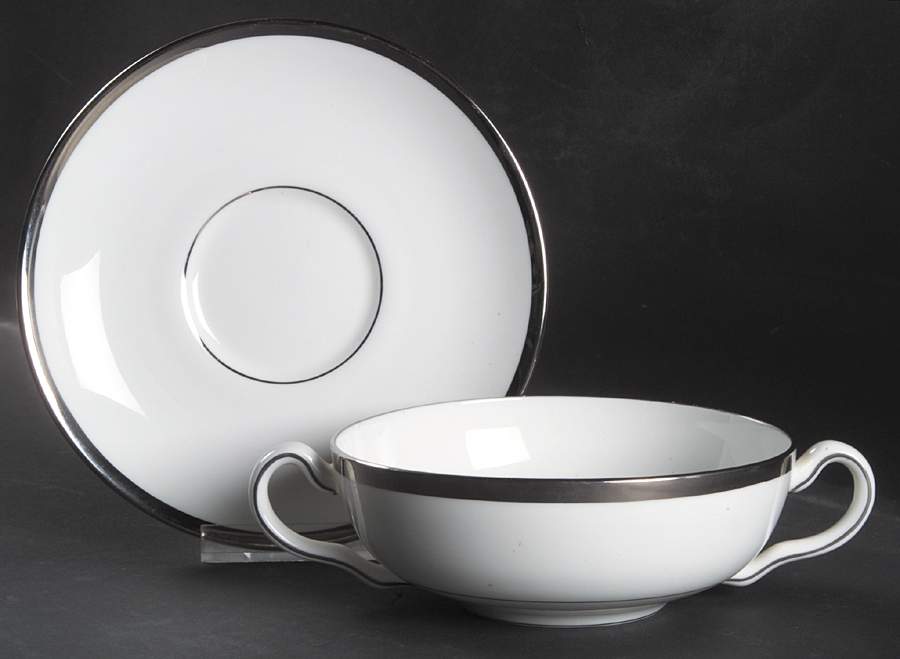 Carlyn Flat Cream Soup Bowl & Saucer Set by Wedgwood-1