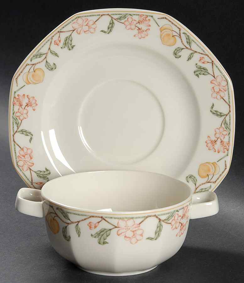 Carmel Flat Cream Soup Bowl & Saucer Set by Wedgwood-1