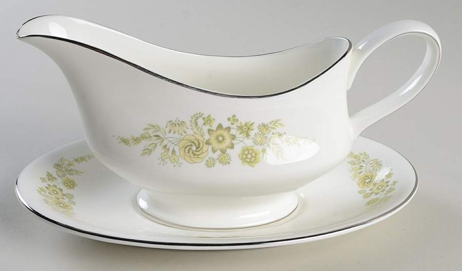 Caroline (Platinum) Gravy Boat & Underplate by Wedgwood-1
