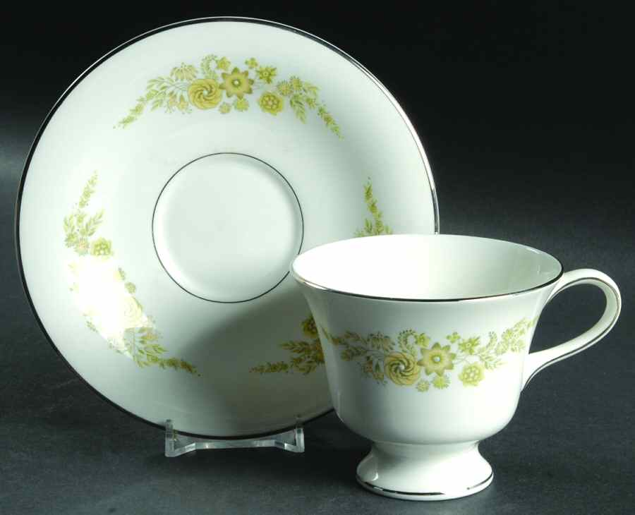 Caroline (Platinum) Footed Cup & Saucer Set by Wedgwood-1