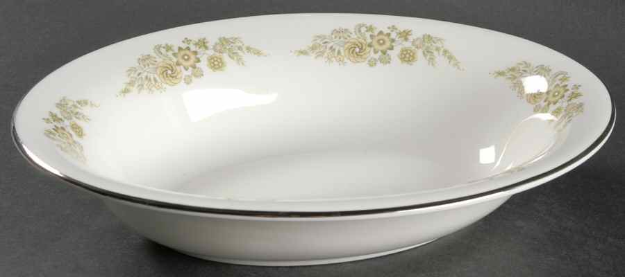 Caroline (Platinum) 9" Oval Vegetable Bowl by Wedgwood-1