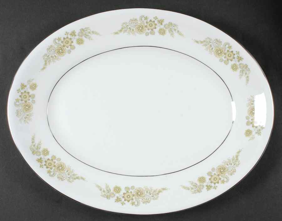 Caroline (Platinum) 14" Oval Serving Platter by Wedgwood-1