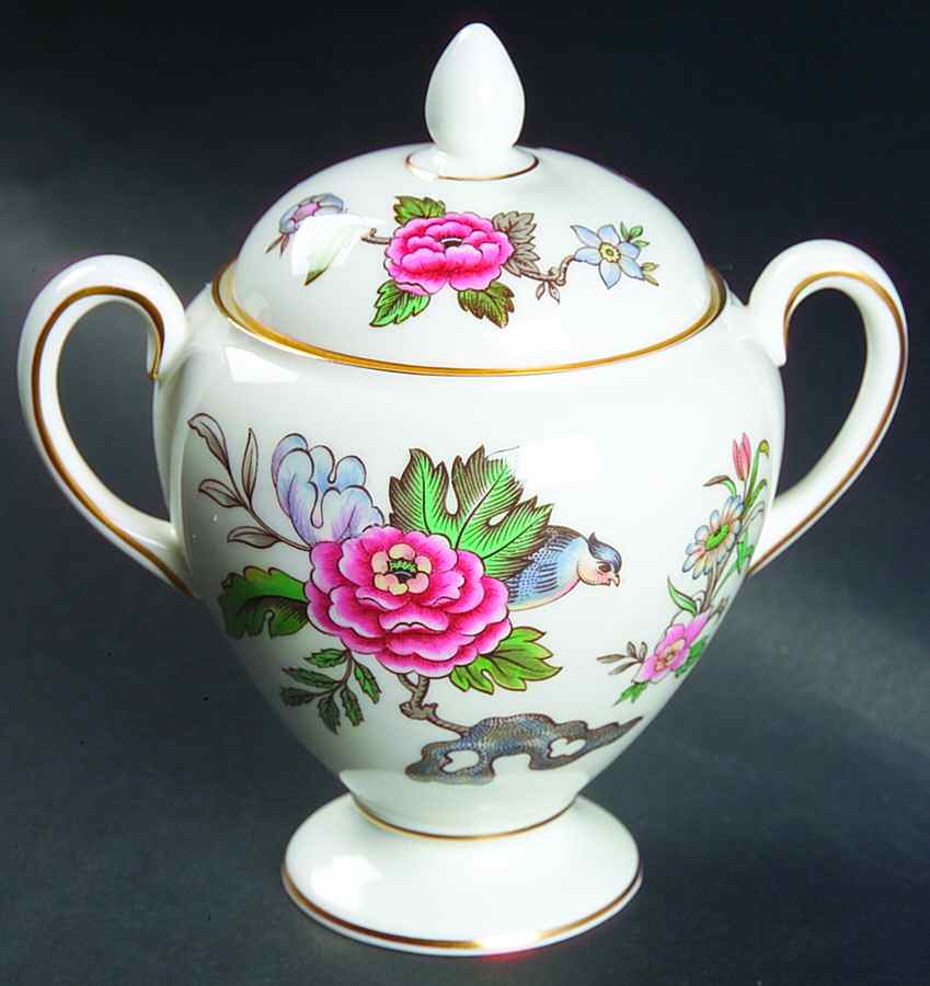 Cathay Globe Shape Sugar Bowl & Lid by Wedgwood-1