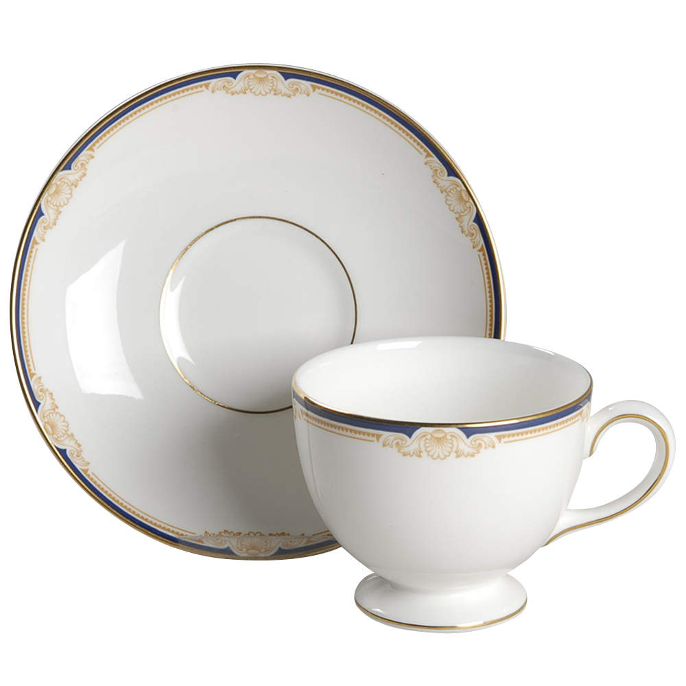 Cavendish Leigh Shape Footed Cup & Saucer Set by Wedgwood-1