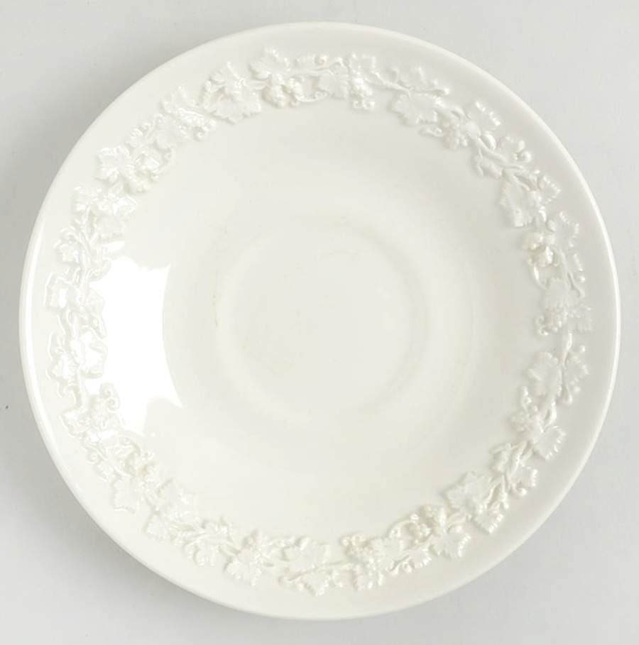 Cream Color on Cream Color (Plain Edge) Saucer for Footed Cup by Wedgwood-1