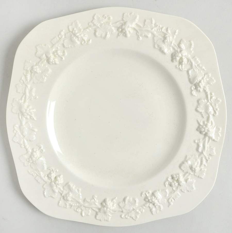 Cream Color on Cream Color (Plain Edge) Square Luncheon Plate by Wedgwood-1