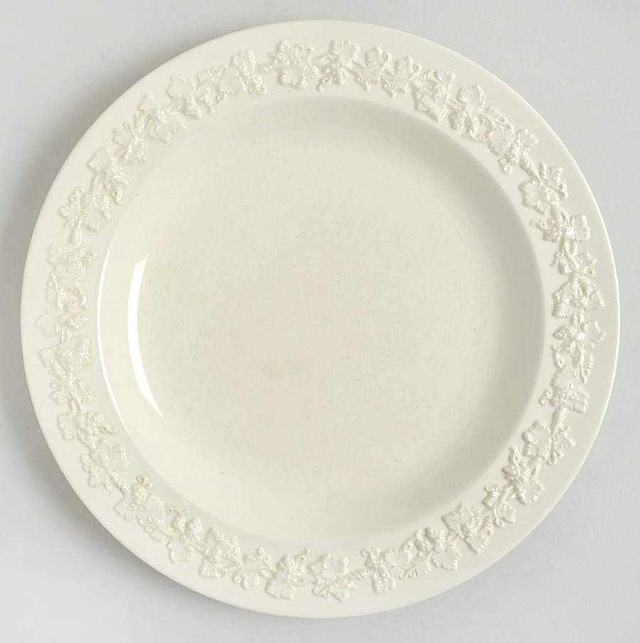 Cream Color on Cream Color (Plain Edge) Dessert/Pie Plate by Wedgwood-1