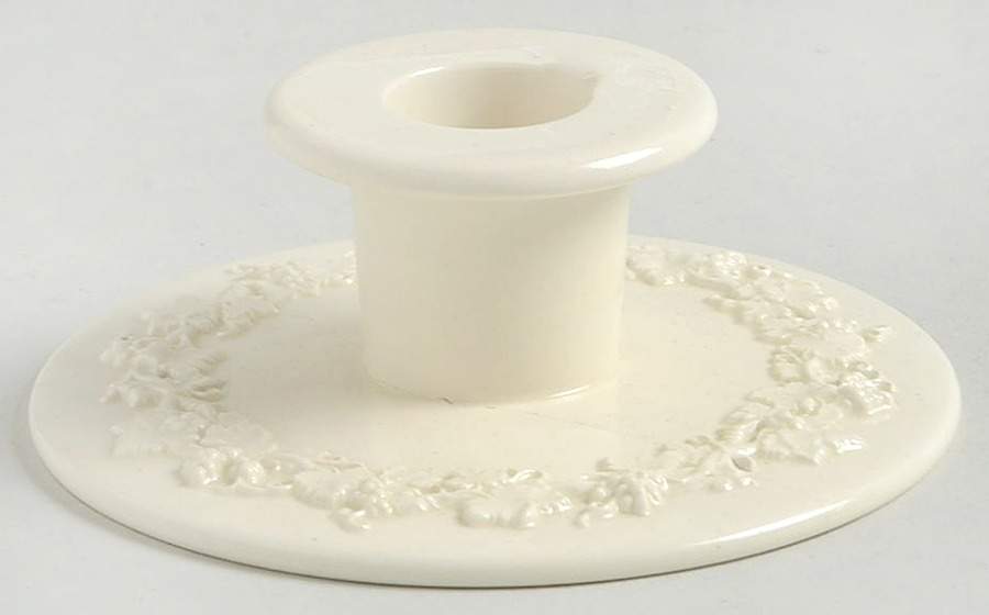 Cream Color on Cream Color (Plain Edge) 1" Small Candlestick by Wedgwood-1