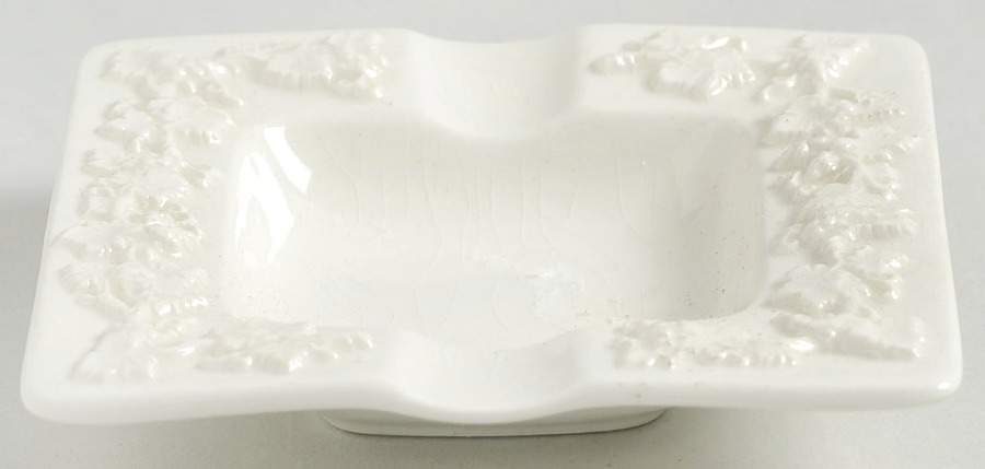 Cream Color on Cream Color (Plain Edge) Square Ashtray by Wedgwood-1