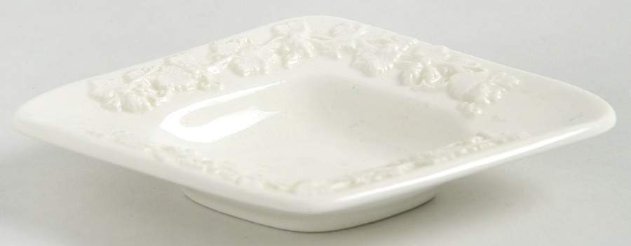 Cream Color on Cream Color (Plain Edge) Small Diamond Shape Ashtray by Wedgwood-1