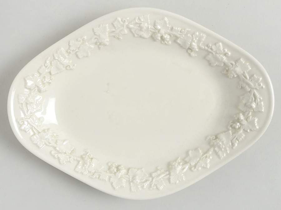 Cream Color on Cream Color (Plain Edge) Relish/Gravy Underplate by Wedgwood-1