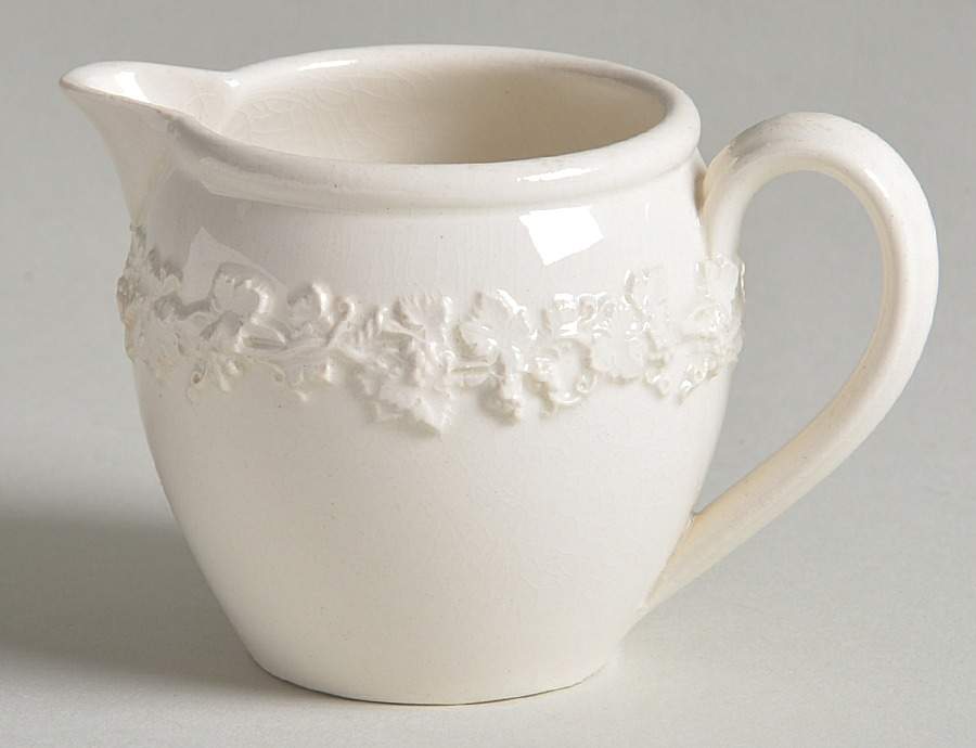 Cream Color on Cream Color (Plain Edge) Individual Creamer by Wedgwood-1