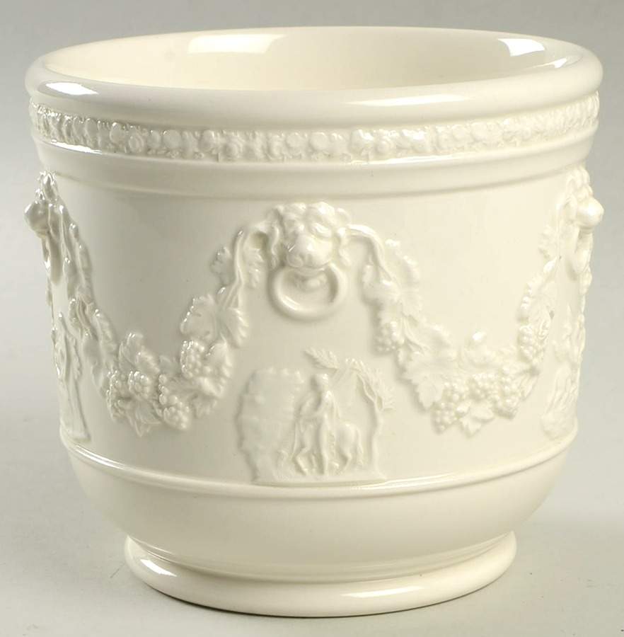 Cream Color on Cream Color (Plain Edge) Cachepot by Wedgwood-1