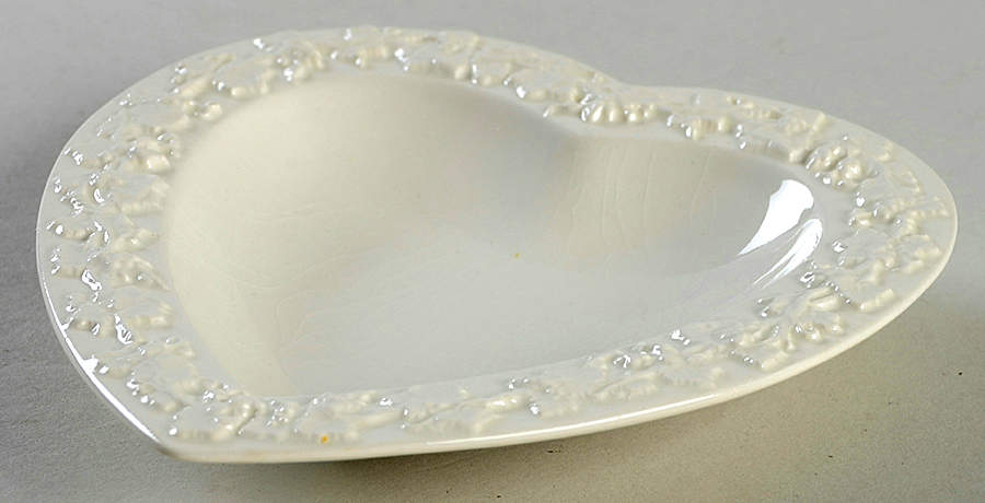 Cream Color on Cream Color (Plain Edge) Heart Shaped Dish by Wedgwood-1