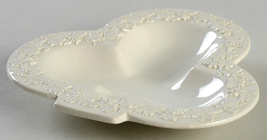 Cream Color on Cream Color (Plain Edge) Small Club Shape Ashtray by Wedgwood-1