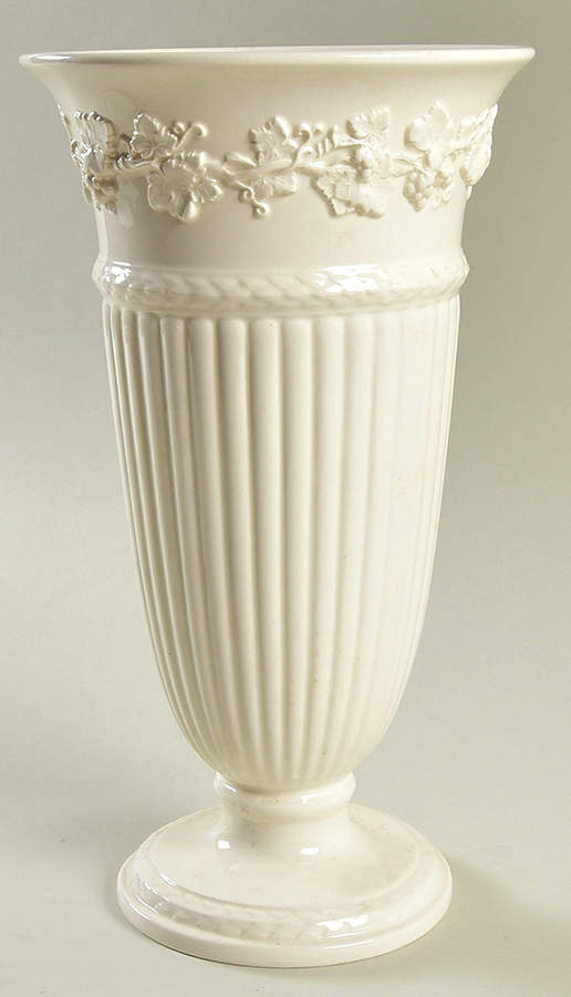 Cream Color on Cream Color (Plain Edge) 11" Vase by Wedgwood-1