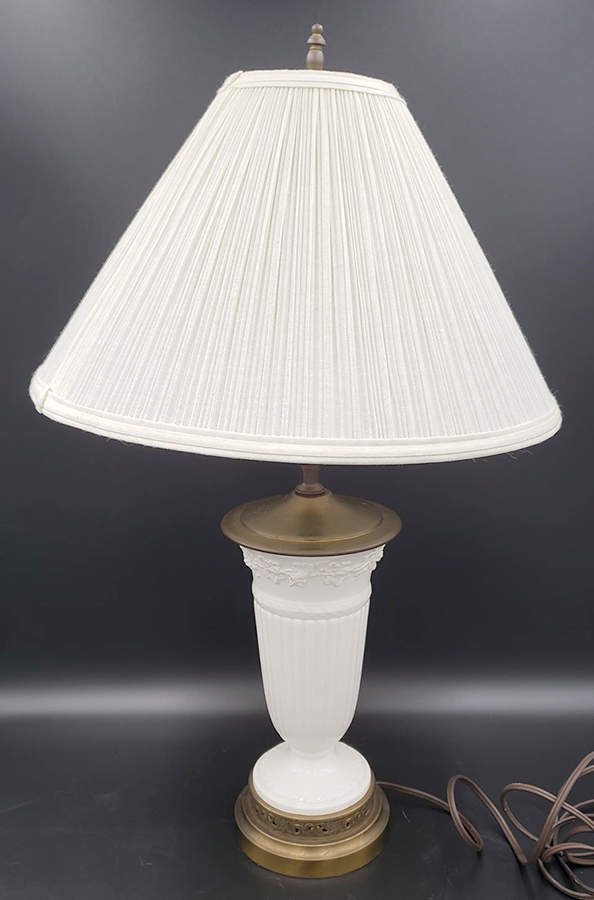 Cream Color on Cream Color (Plain Edge) 21" Electric Lamp & Shade by Wedgwood-1
