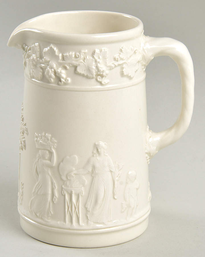 Cream Color on Cream Color (Plain Edge) 8 Oz Pitcher by Wedgwood-1