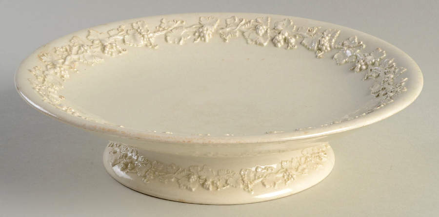 Cream Color on Cream Color (Plain Edge) Round Compote (Height X Width) by Wedgwood-1