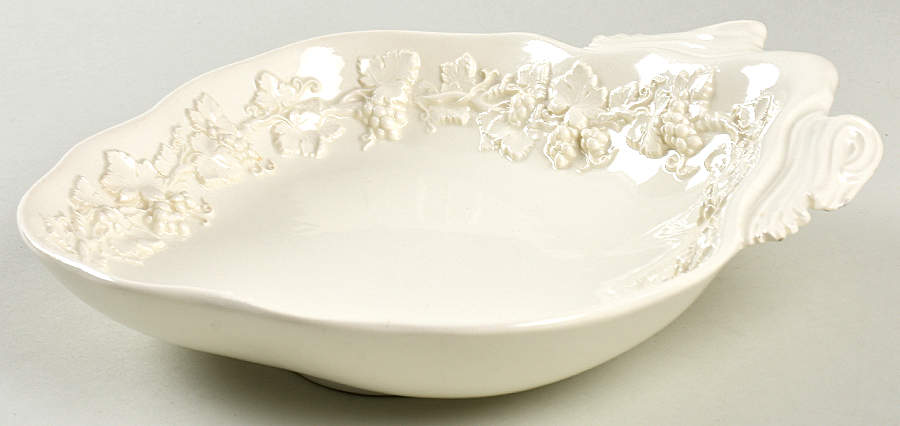 Cream Color on Cream Color (Plain Edge) Open Candy Dish by Wedgwood-1