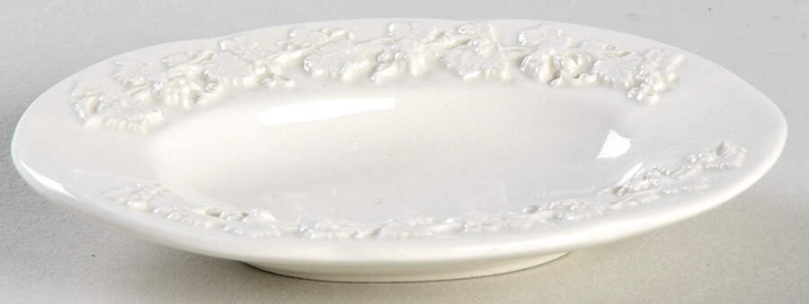 Cream Color on Cream Color (Plain Edge) Oval Ashtray by Wedgwood-1