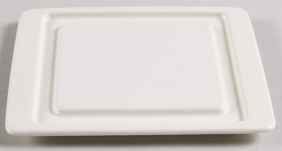 Cream Color on Cream Color (Plain Edge) Square Butter No Lid by Wedgwood-1