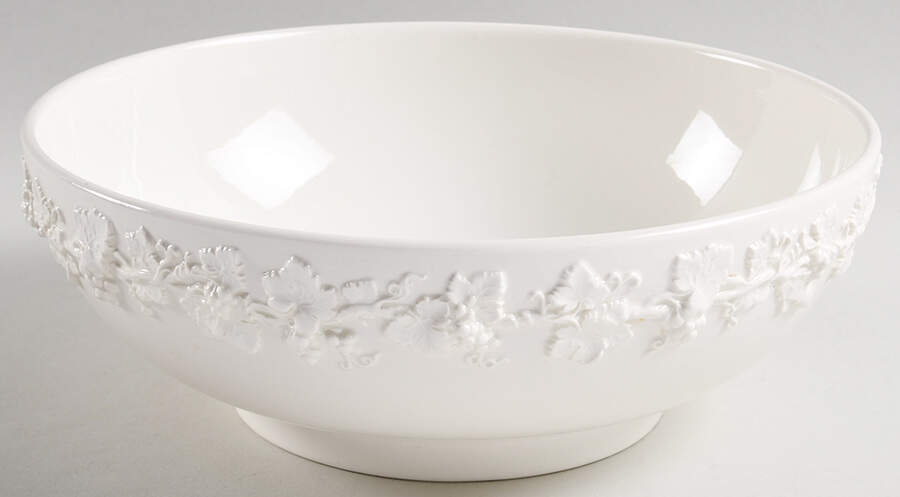 Cream Color on Cream Color (Plain Edge) 10" Large Salad Serving Bowl by Wedgwood-1