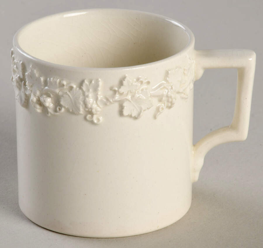 Cream Color on Cream Color (Plain Edge) Flat Demitasse Cup by Wedgwood-1