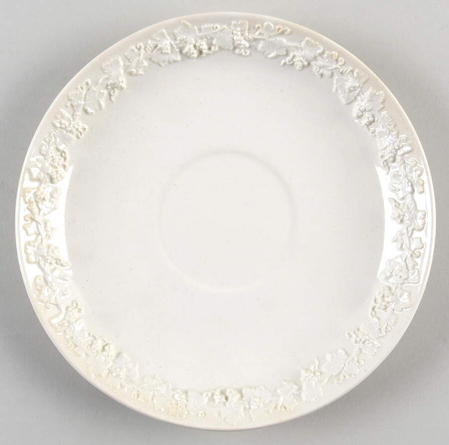 Cream Color on Cream Color (Plain Edge) Saucer for Flat Cream Soup Bowl by Wedgwood-1