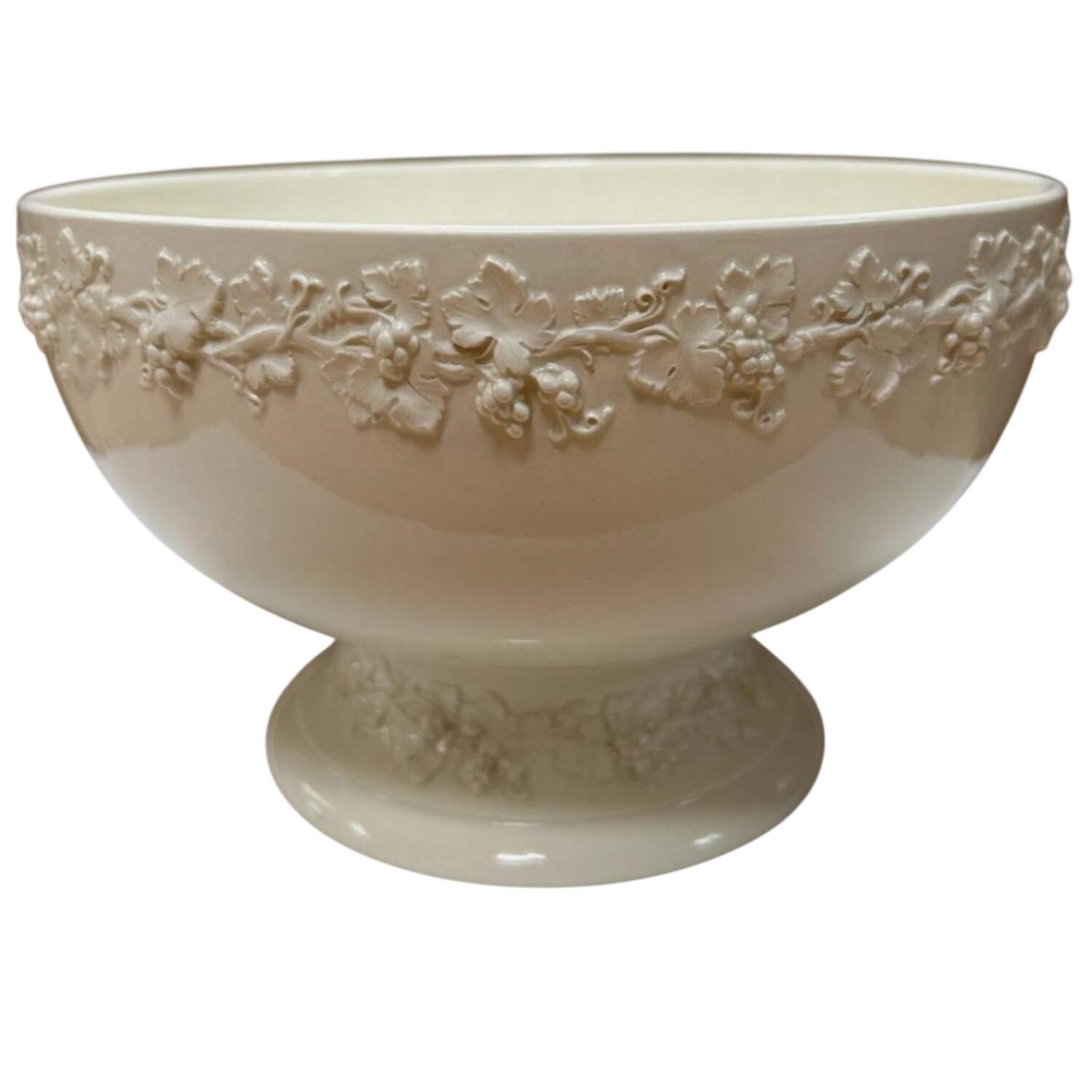 Cream Color on Cream Color (Plain Edge) 8" Footed Bowl by Wedgwood-1