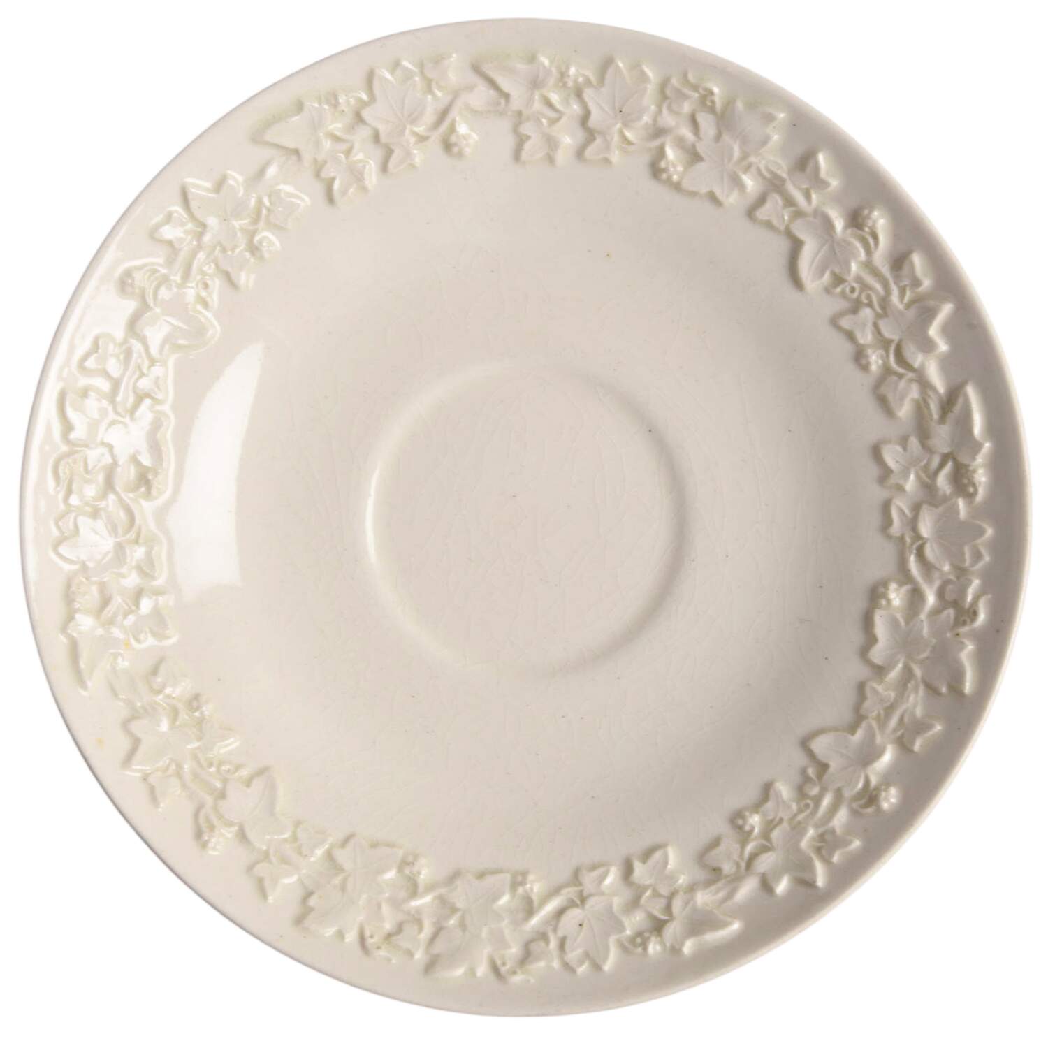 Cream Color on Cream Color (Plain Edge) Saucer for Footed Demitasse Cup by Wedgwood-1